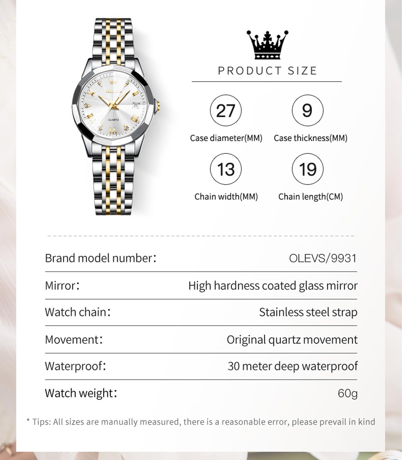 OLEVS Relojes Femeninos Moda Diamante Roma Digital Femenino analógico Cuarzo Acero Inoxidable Impermeable Fecha Luminosa Regalo de Relojes Femeninos