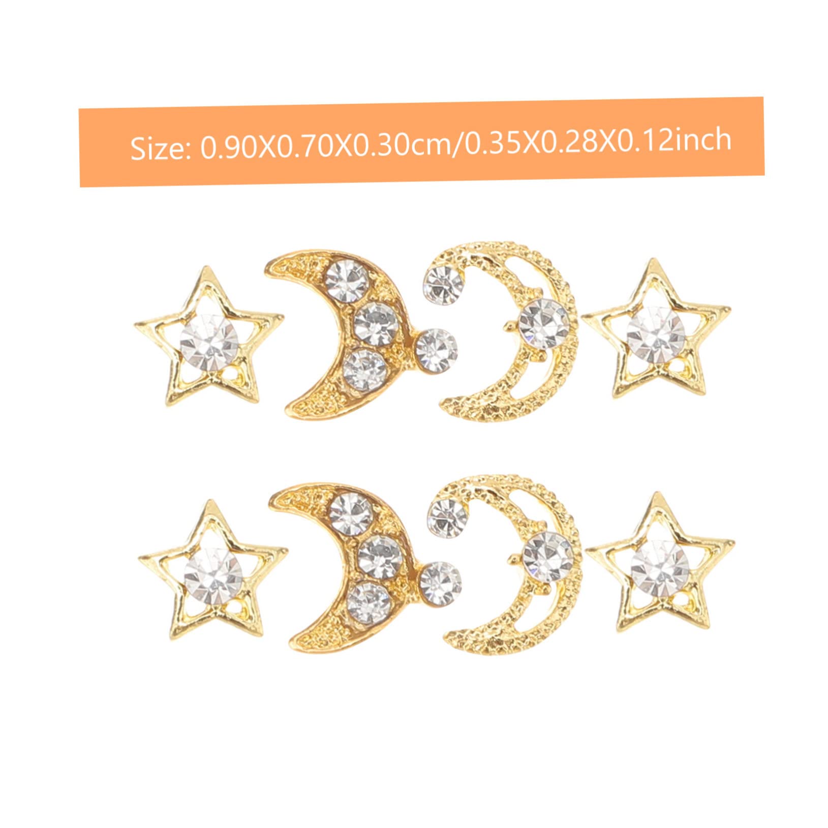 TOVINANNA 30Pcs Moon Star Nail Art Charms Decorative Nail Accessories Nail Decorations for Nail Designs for Nail Art Enthusiasts