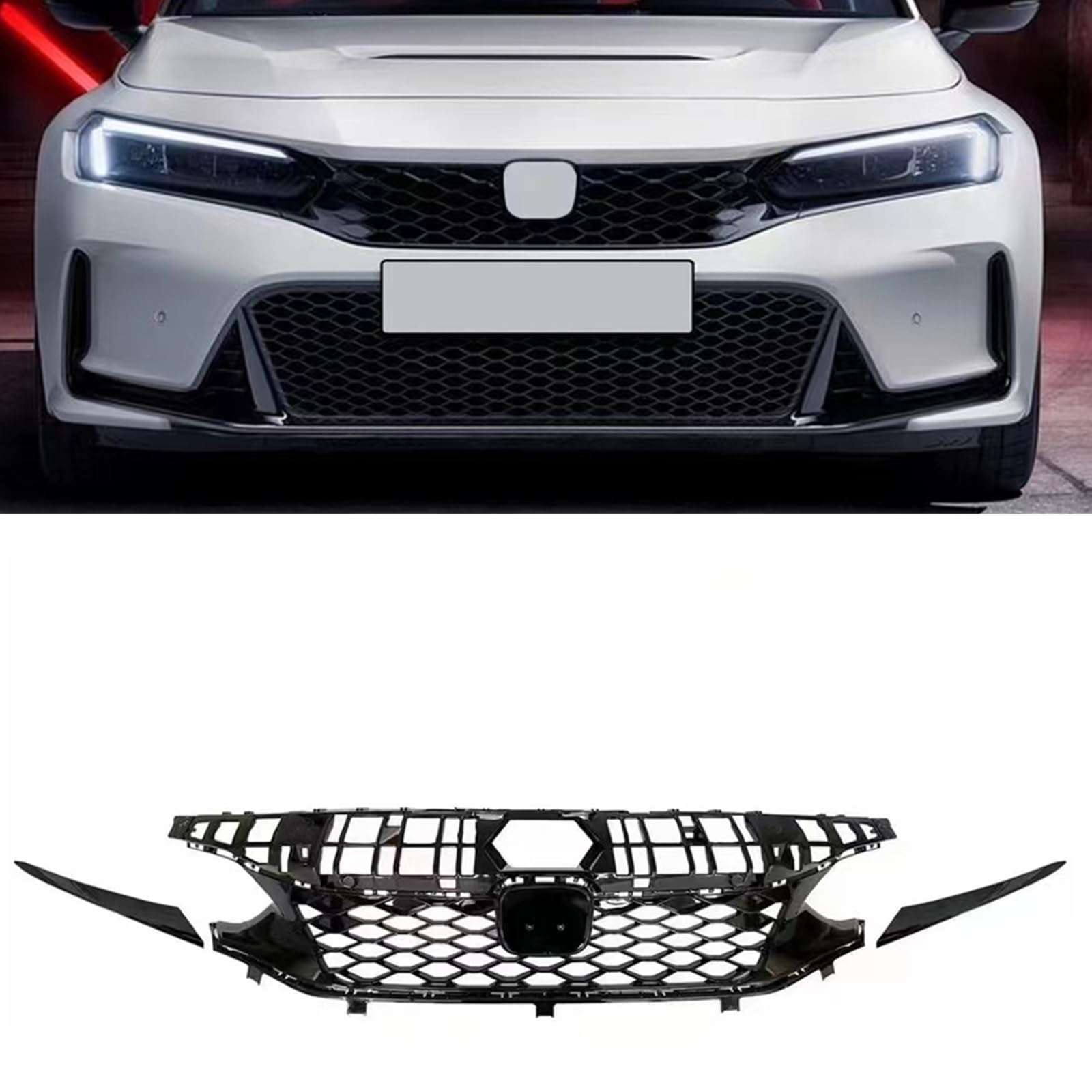 ホンダシビックタイプRFD2 Dangun Racing ブラックメッシュグリル ホンダシビックタイプRFD2 Dangun Racing ブラックメッシュ
