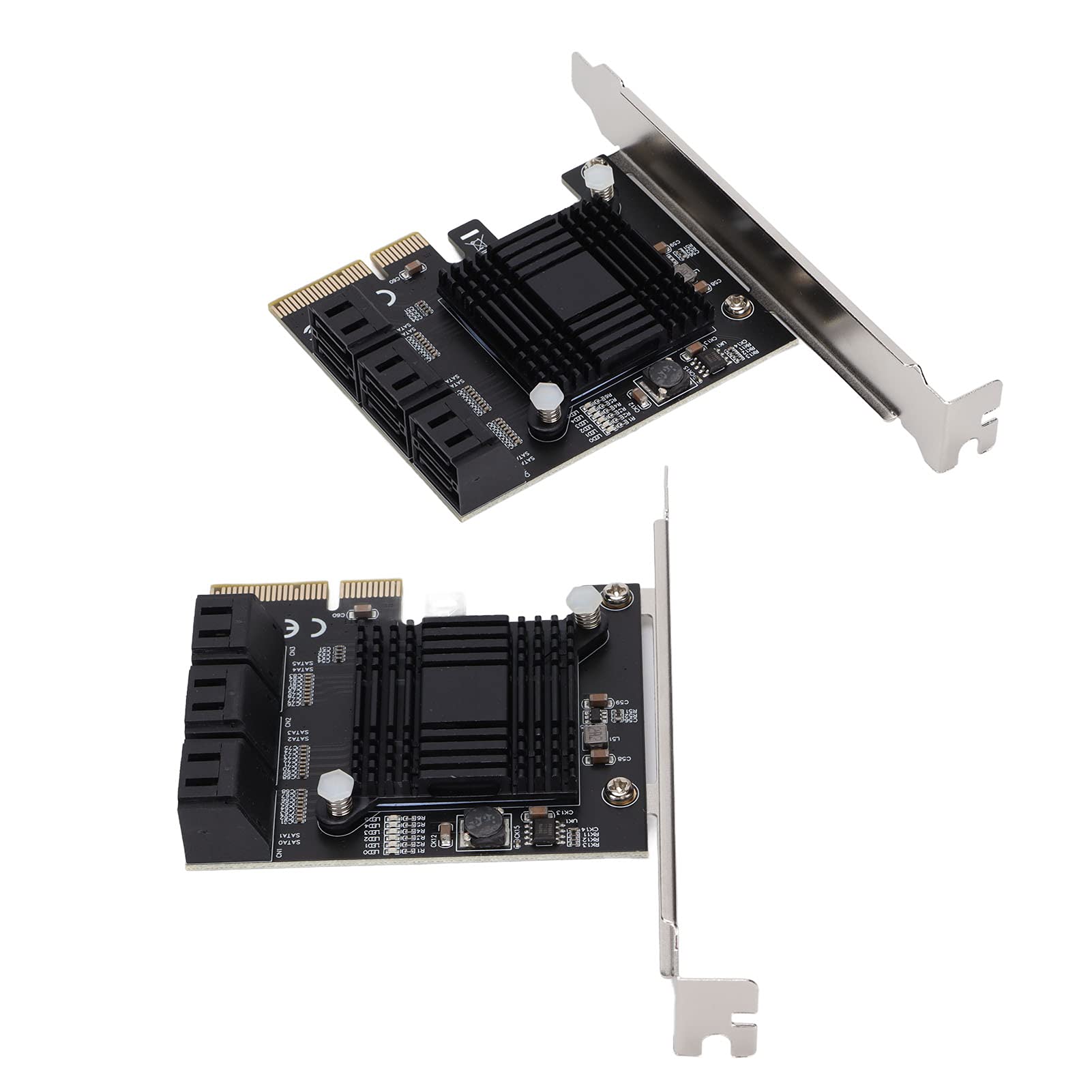 PCIE SATA Card 6 Ports, PCI Express to SATA 3.0 Controller Card, SATA III PCI-e X1 Expansion Card for Desktop PC Support IDE/AHCI for Windows 7 32/64-bit/XP/Vista/WIN7/WIN8/WIN10/LINUX