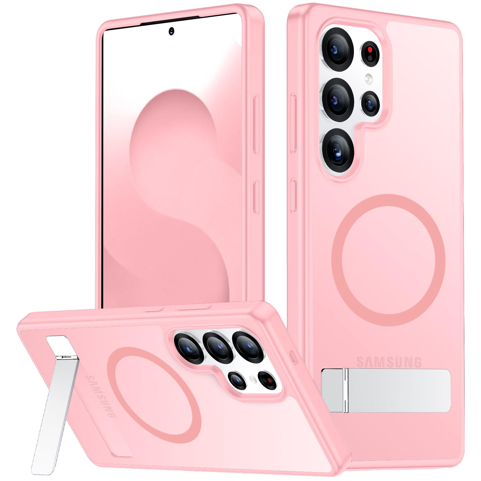 SPIDERCASE for Samsung Galaxy S25 Ultra Case,Built-in Stand,Pink