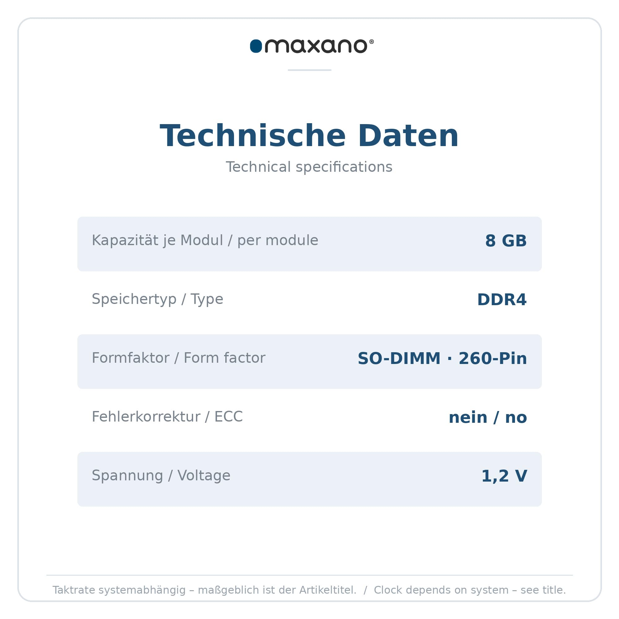Maxano 16GB Kit (2x8GB) RAM kompatibel mit Asustor AS6706T v2 (DDR4 PC4-21300, SO-DIMM, Non-ECC)