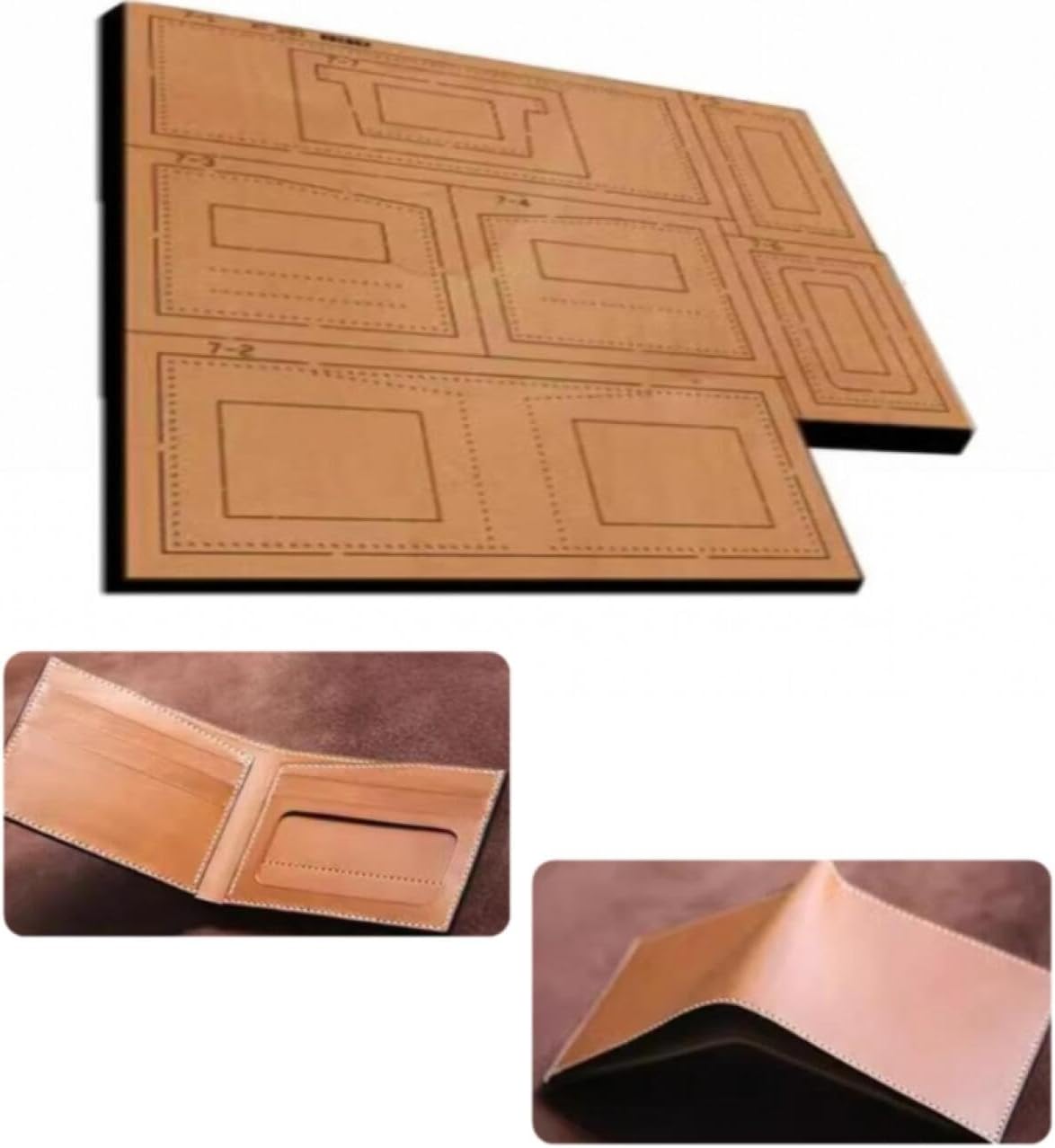 YJIUYUANQ Wooden Die Punch Cutter Leather Die Cutter Hollow Punching Tool Punching Die Set for Handmade DIY Leather Craft Fashion Wallet 251x87mm