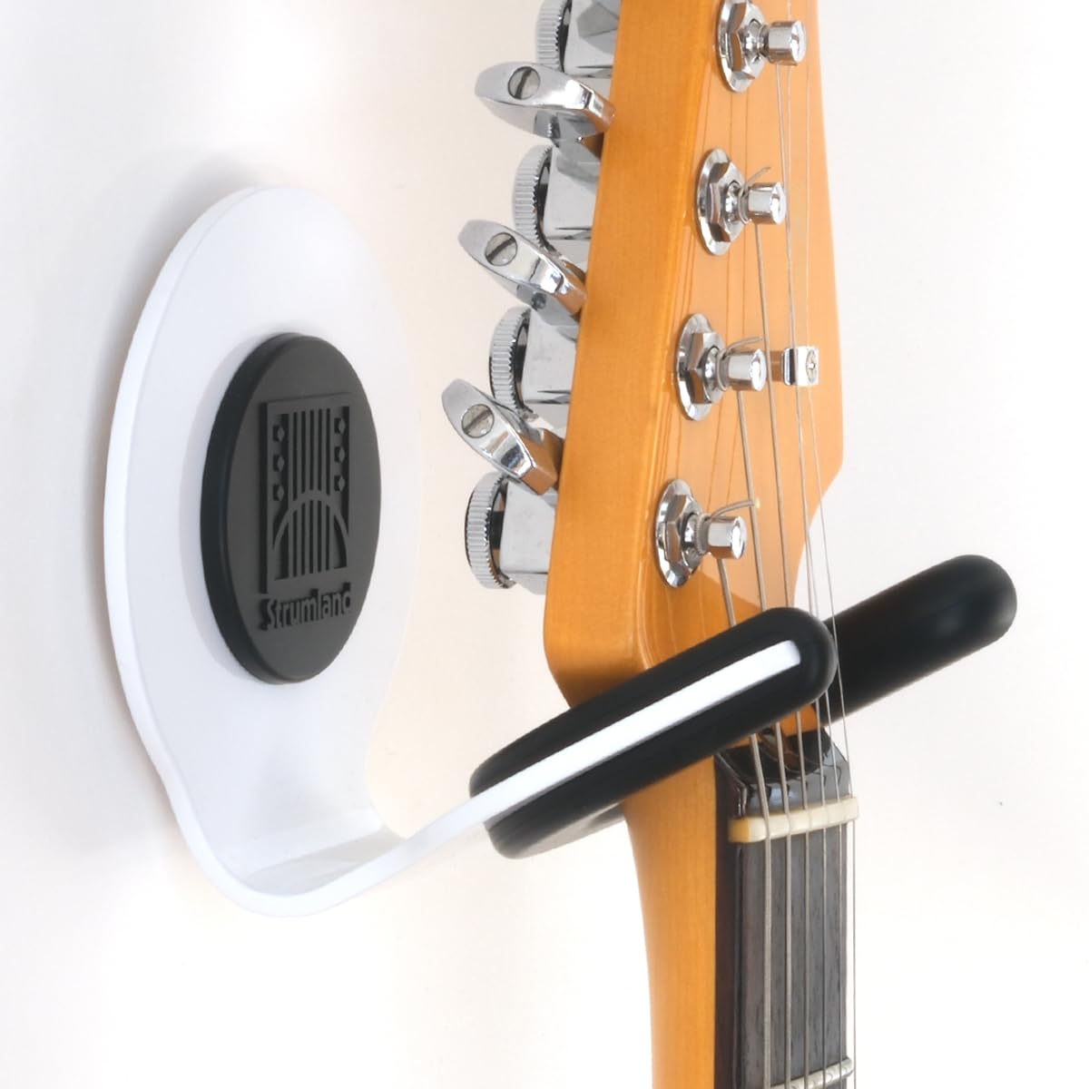 Strumland Guitar Wall Mount – Premium Guitar Hanger for Acoustic, Electric & Classical Guitars, USA-Made Steel Hook with Swiveling Fit, Modern Wall
