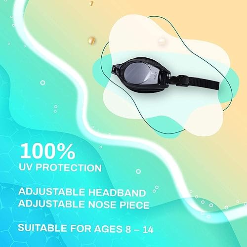 Miniatura 4 de SPORTS WORLD VISION Gafas de natación ópticas  Gafas de buceo unisex impermeables para niños con dioptrías positivasnegativas