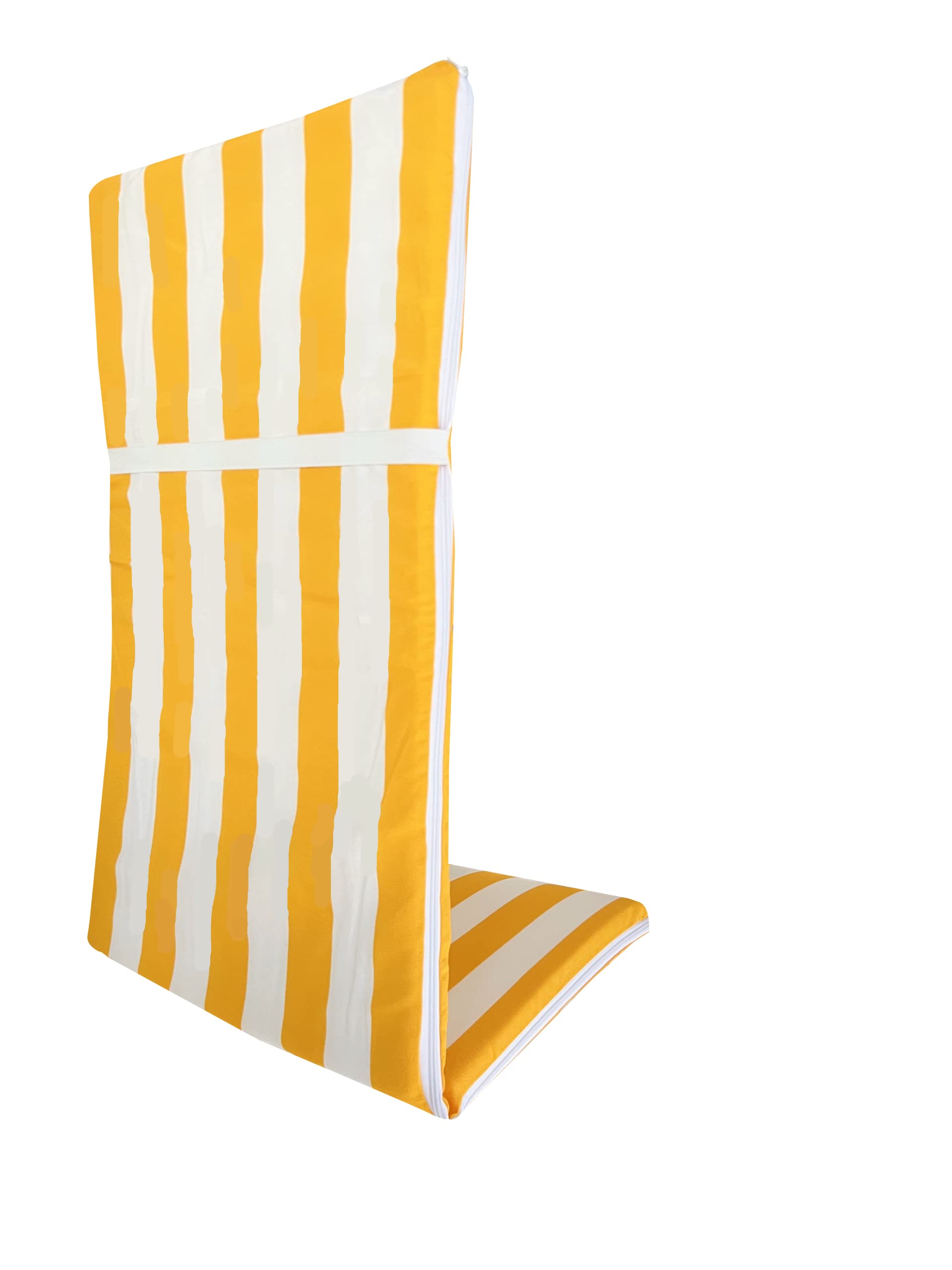 cojín desenfundable para silla y tumbona universal suave a rayas plegable Tela Algodón Para Piscina Playa Jardín mod.Capri, amarillo
