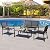 Vongrasig 4 Pieces Patio Furniture Sets,Outdoor Patio Conversation Sets with Glass Coffee Table, Small Porch Balcony Furniture, Patio Table and Chairs Set for Garden, Backyard (Black)