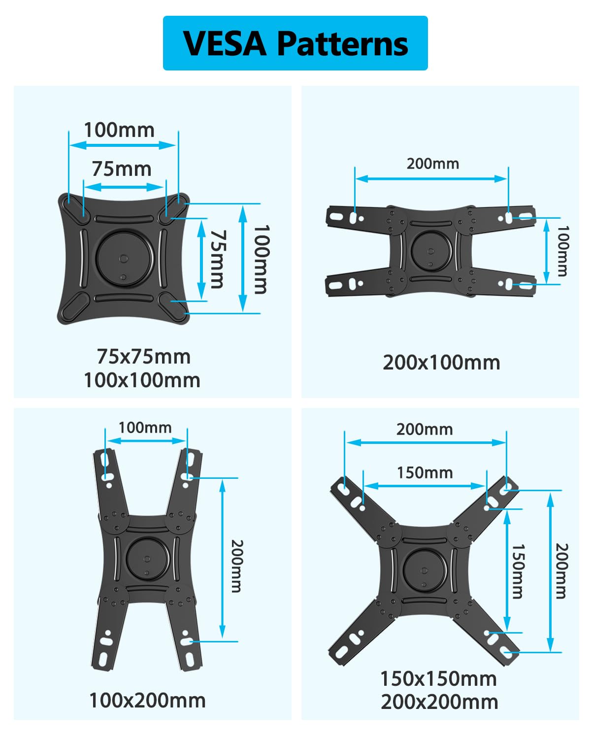 FORGING MOUNT Supporto da parete per TV RV con serratura da orizzontale a verticale per TV e monitor da 13-43 pollici, supporto da parete per monitor TV Full Motion con sgancio rapido per camper