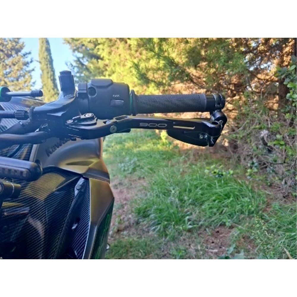 Compatibilità con Z900 Z 900 2025 Manello regolabile CNC della motocicletta Levera freno Levera frizione Z900 Manello pieghevole estendibile (pieno nero)
