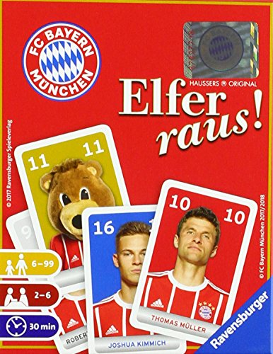 Preisvergleich Produktbild Ravensburger 20788 - FC Bayern München Elfer raus! Familienspiel