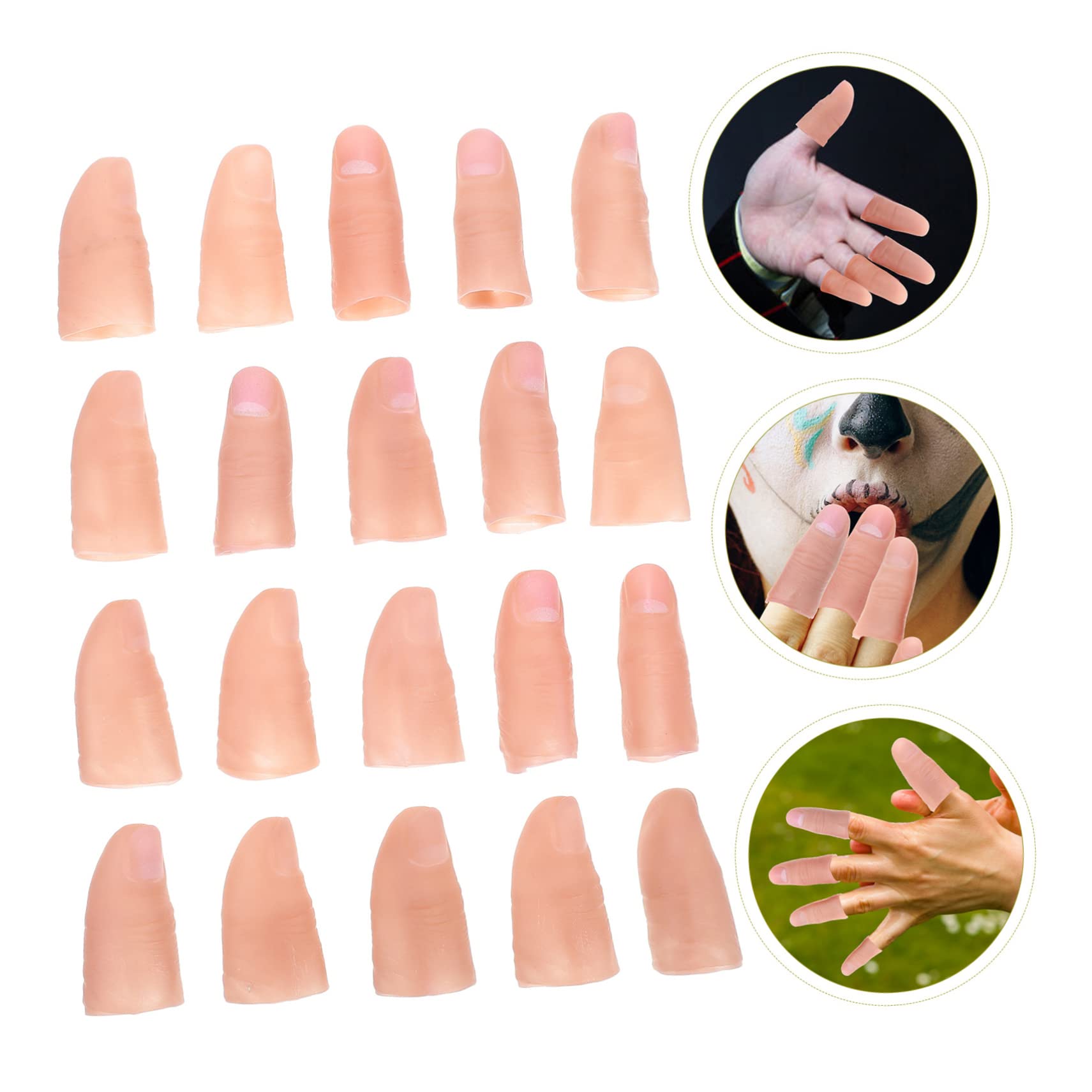 Toyvian 3 Set Di Puntelli Per Trucchi Con Le Dita Da Mago Punte Per Dita Per Scherzi Per Spettacoli Teatrali 20 Pezzi * 3