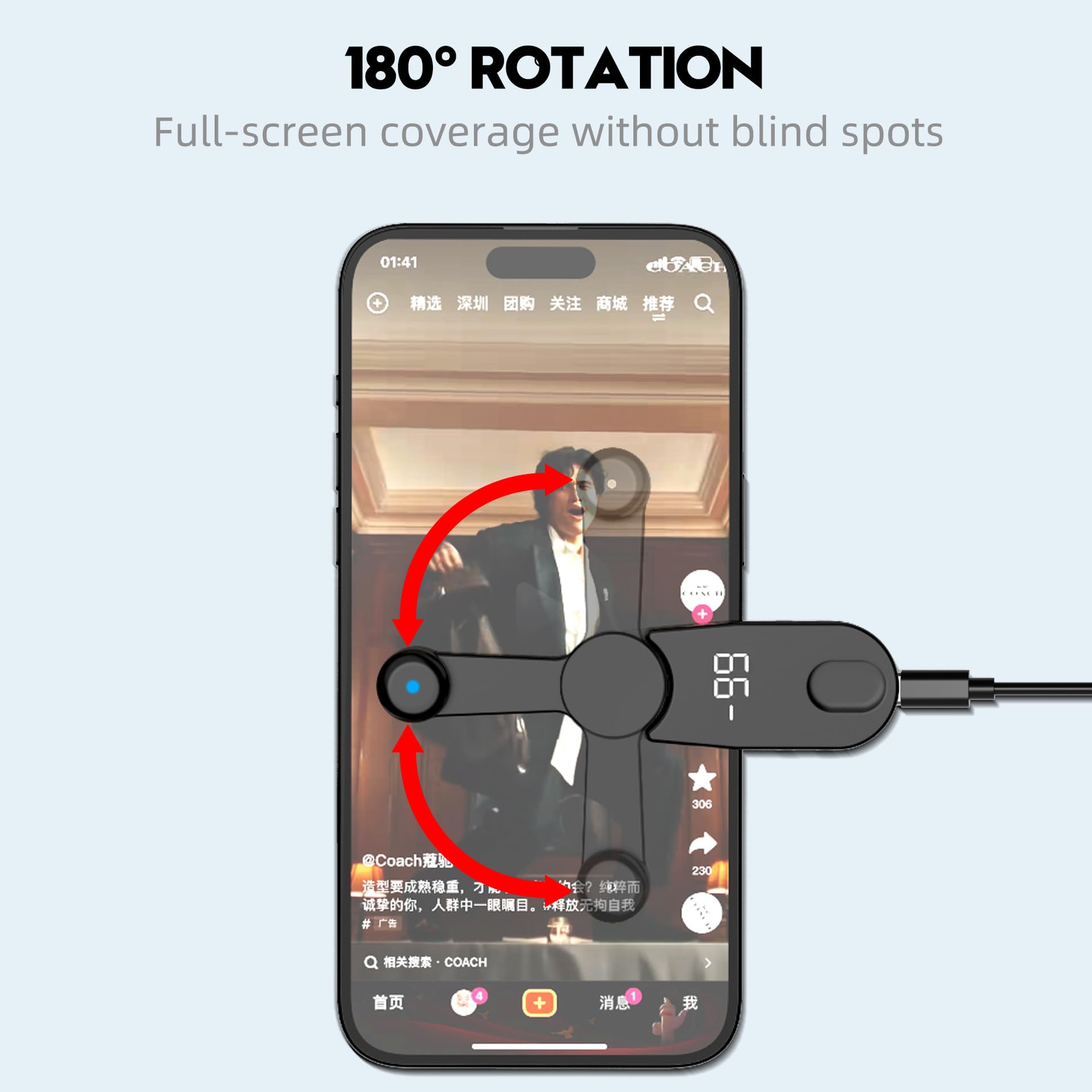 Clicker automatico per schermo 2025, dispositivo clicker automatico a velocità regolabile per attività sullo schermo dello smartphone, clicker automatico per giochi, premi, streaming live, accessorio