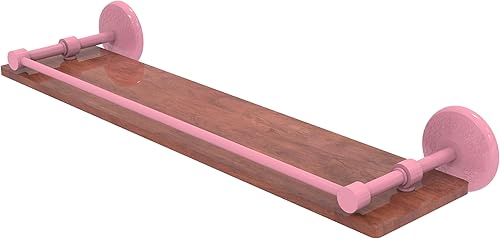 Miniatura 66 de Allied Brass RW-34/18 Retro Wave Collection - Estante de cristal de dos niveles de 18 pulgadas, gris mate Gris mate,Otoño Sparkle,Rojo (Fire Engine