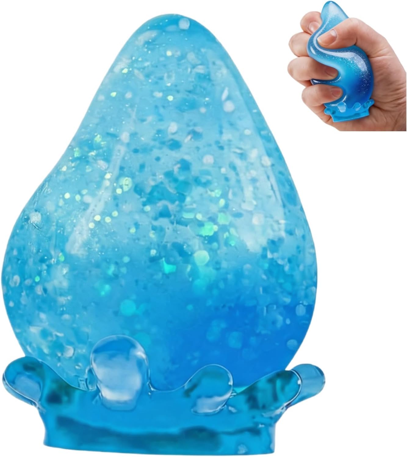 Water Drop Squeeze Squishies, Soft Stress Ball,Malt Sugar Squishy Stress 2026 New Slow Rise Relief Sensory for Anxiety Stress Party Favors (Blue)