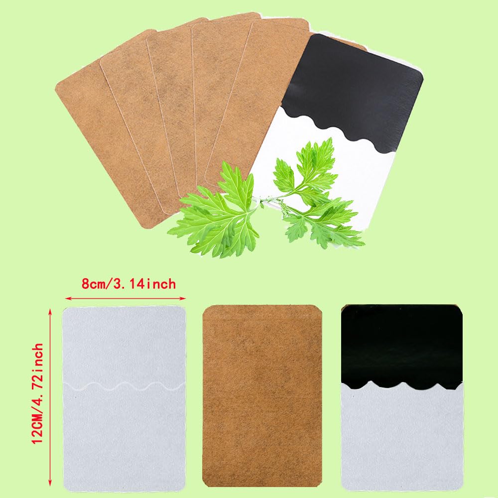 25 cerotti riscaldanti per moxibustione a base di erbe, lenitivi per schiena, collo, spalle, ginocchia e articolazioni, cuscinetti autoriscaldanti (12 x 8 cm)