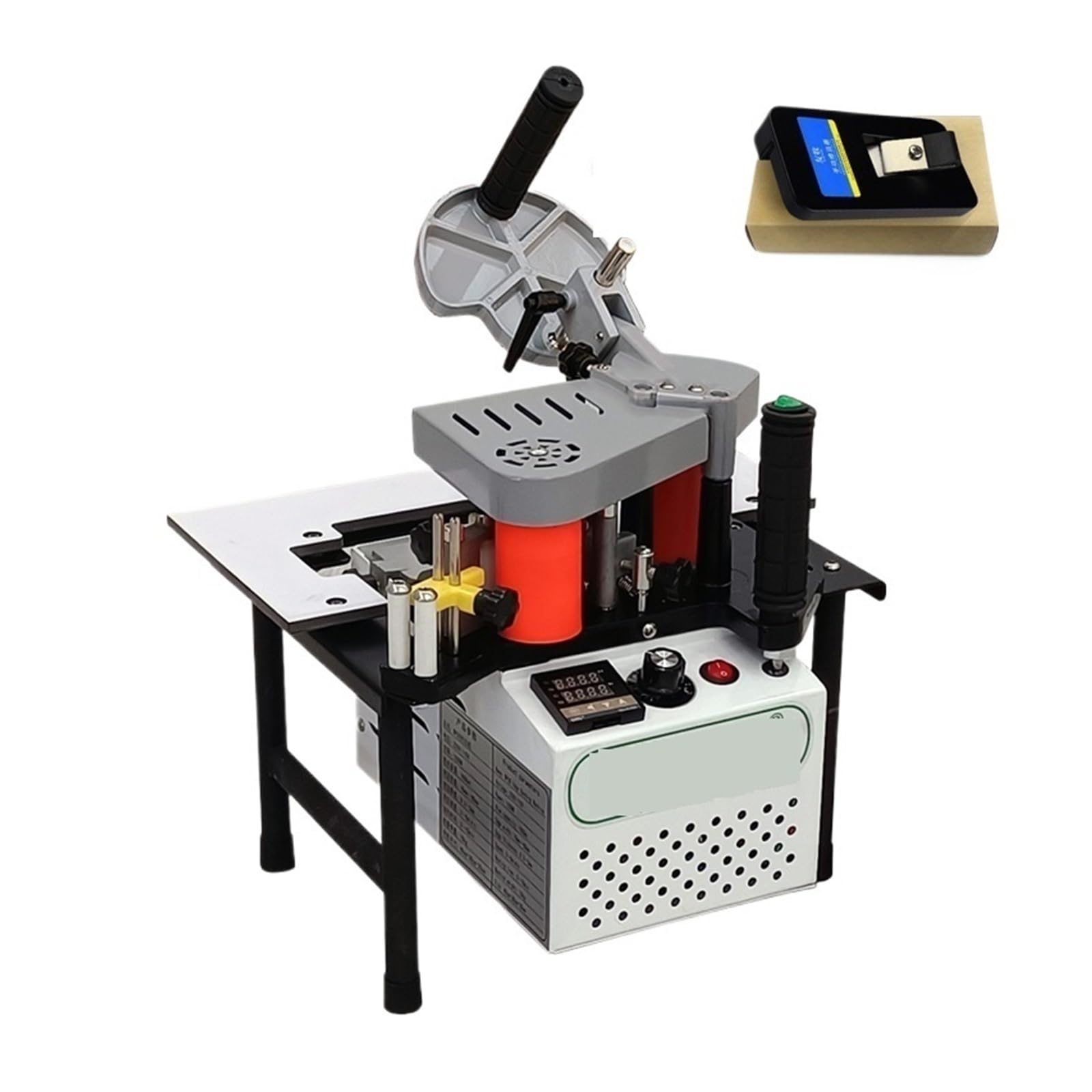 Wood Manual Edge Banding Machine PVC Portable Bander Double Side Gluing 1200W Woodworking Machinery MY50 Operates Smoothly Performs Well(Add Trimmer)