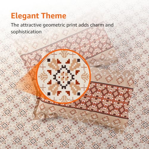 Image of Amazon Basics - 100% Cotton Fitted Bedsheet | 144TC |Fitted King Bed Sheet with 2 Pillow Cover|Soft Cotton | Floral Print | 78 Inch x 72 Inch - 8 Inch Drop, Brown