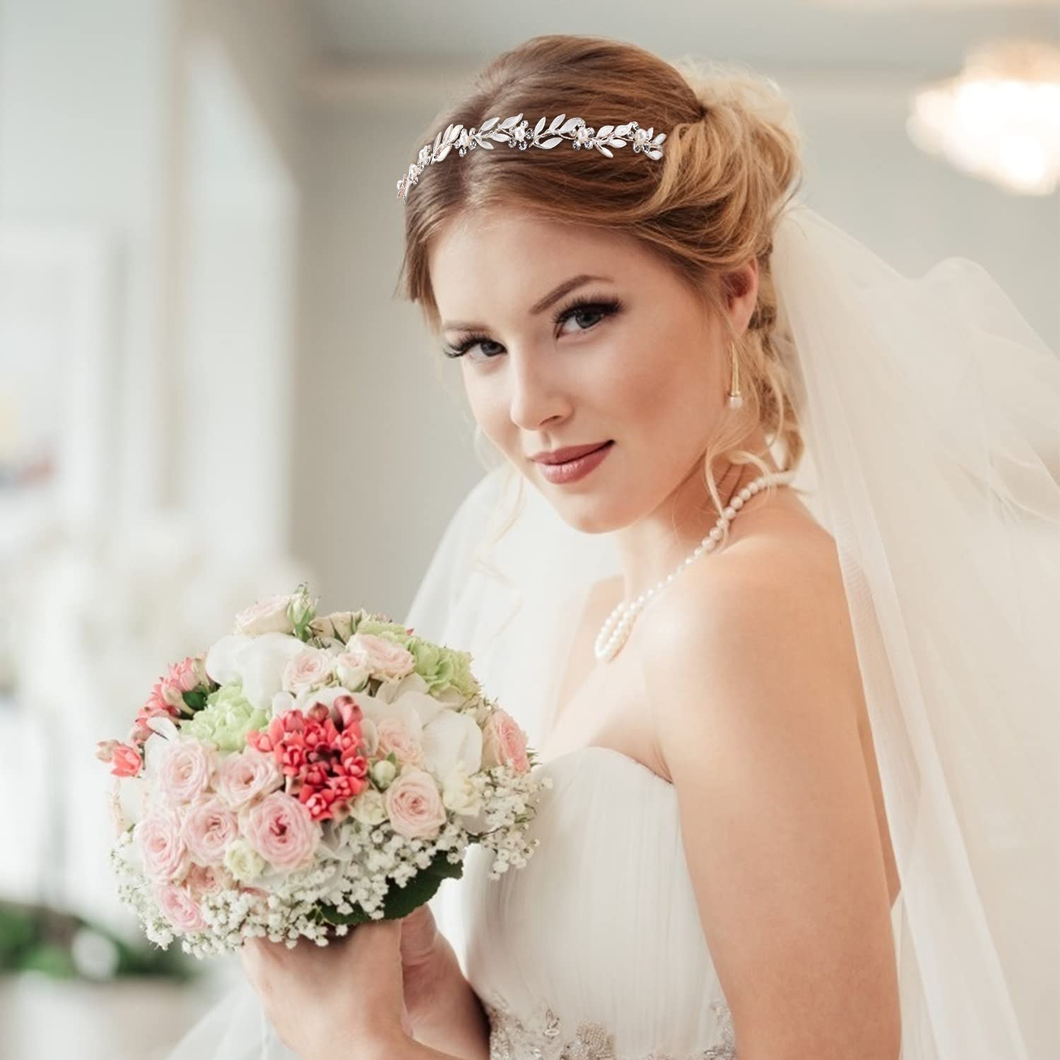 Amazon.com : Didder Bride Hair Vine Headband with Leaf 