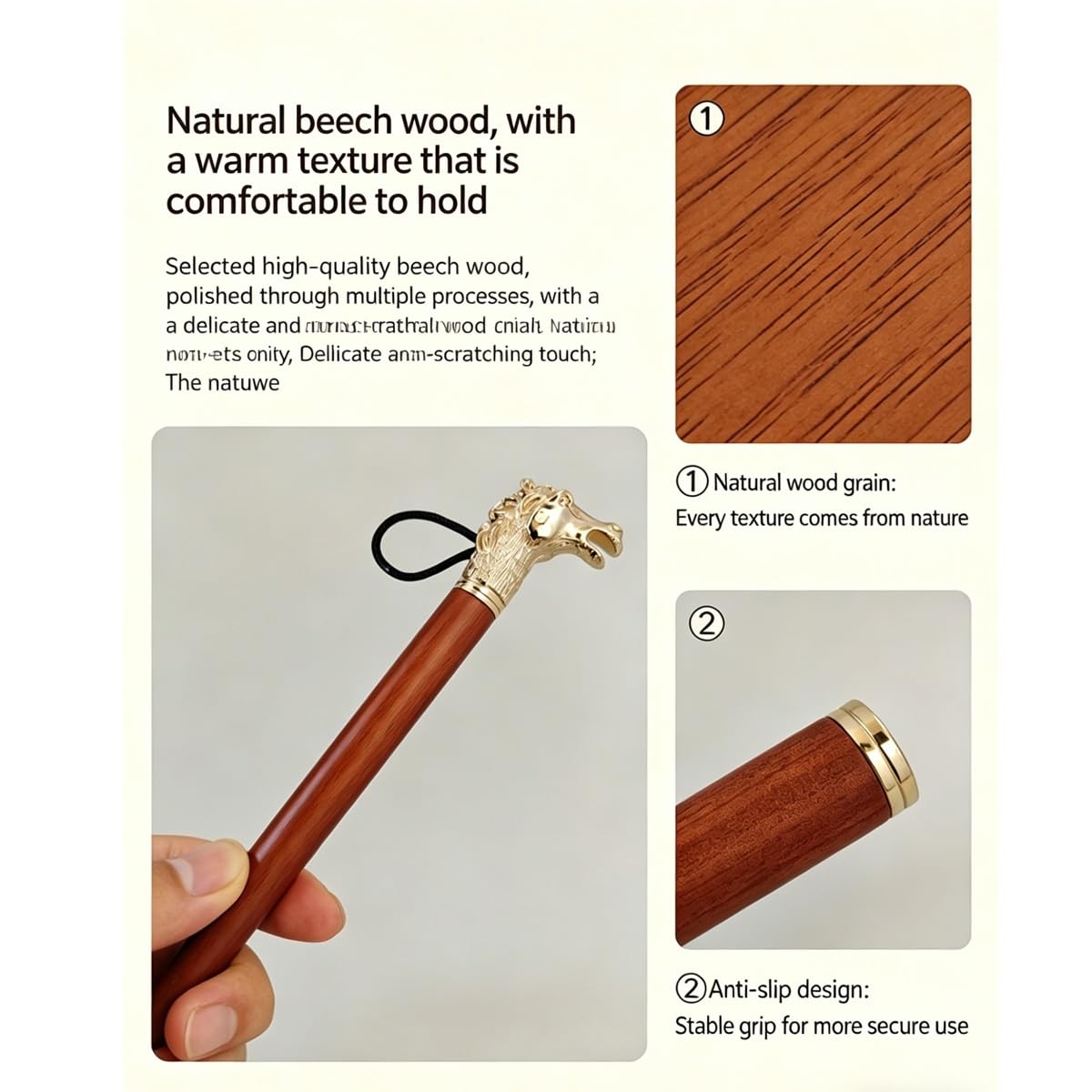 Calzador de aleación Zinc con Forma Caballo – Sin Necesidad agacharse,Ayuda para Calzado Madera Natural Duradera, Borde Liso, Set en Caja Regalo Mango Largo para Personas Mayores,(27.6in)