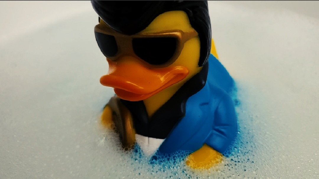 Amazon.com: CelebriDucks - Blue Suede Duck - Floating Rubber Ducks