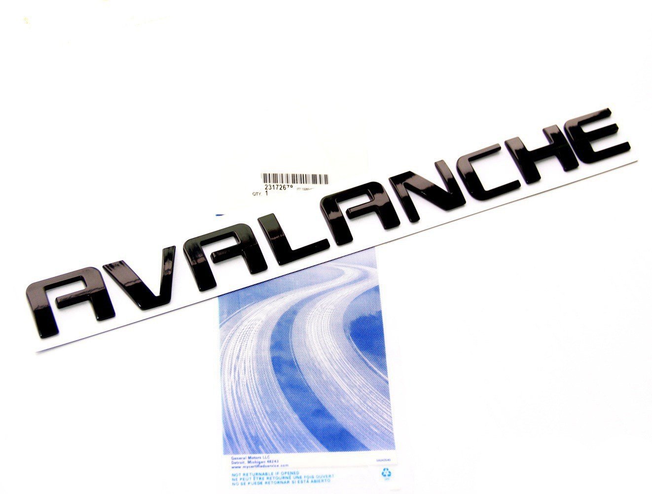 Yoaoo1x OEM Black Avalanche Nameplate Emblem Letter Badge for Gm Avalanche Glossy Shiny