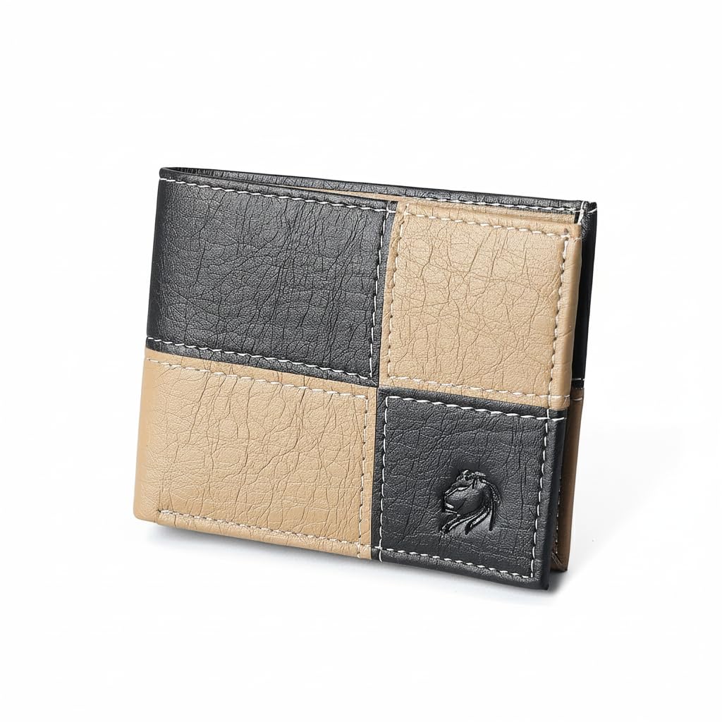 VEMILIO Men’s Premium Vegan Leather Wallet | Stylish Bifold Purse with Coin Pocket | 3 Card Slots | 2 Hidden Compartments | 2 Cash Compartments | Casual & Formal Gift for Boys & Gents (Beige, Black)-image-47