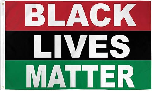 Miniatura 2 de Bandera Panafricana Black Lives Matter de 3 x 5 pies de poliéster, color África, rojo, negro, bandera verde con BLM Pride Black Lives Matter