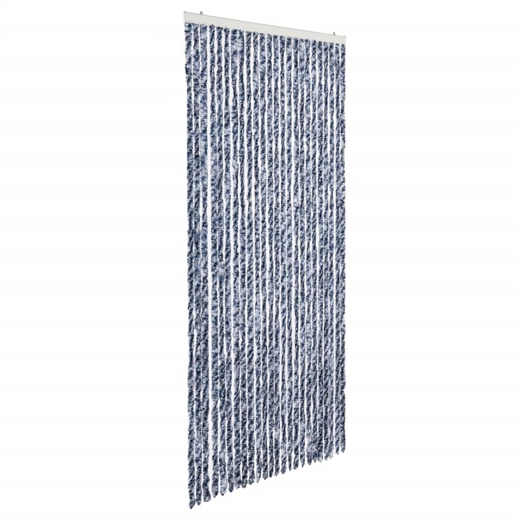 VidaXL Insect Curtain Blue White Silver 100x220 cm Chenille