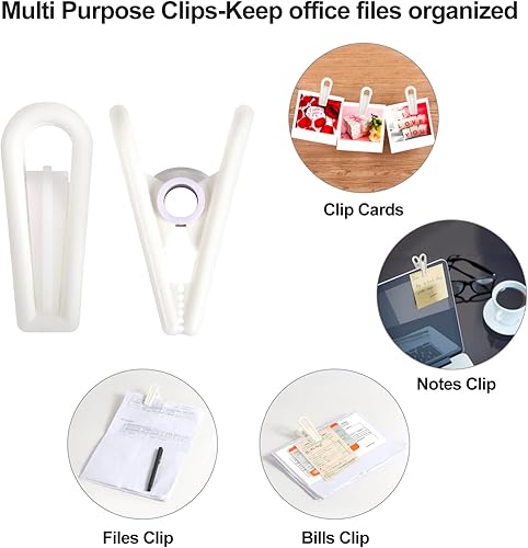 Miniatura 6 de 20 clips para chips, clips de lavandería, alfileres de ropa de secado al aire, pinzas de línea de lavado, a prueba de viento, clips de plástico