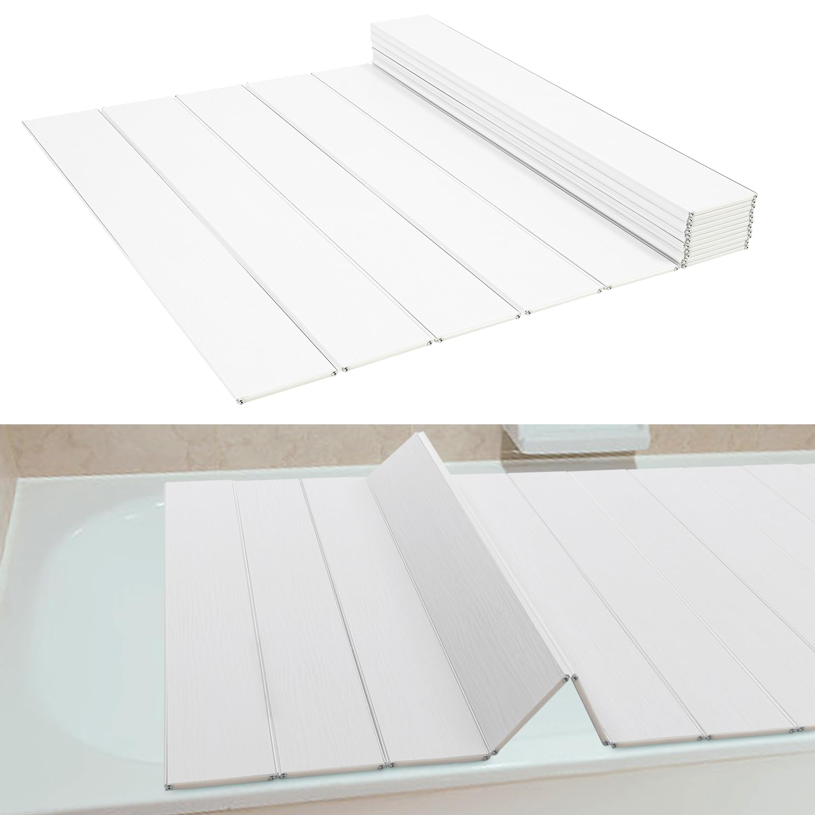 Deinungen Foldable Bath Cover,170X70X0.65cm PVC Foldable Bathtub Cover