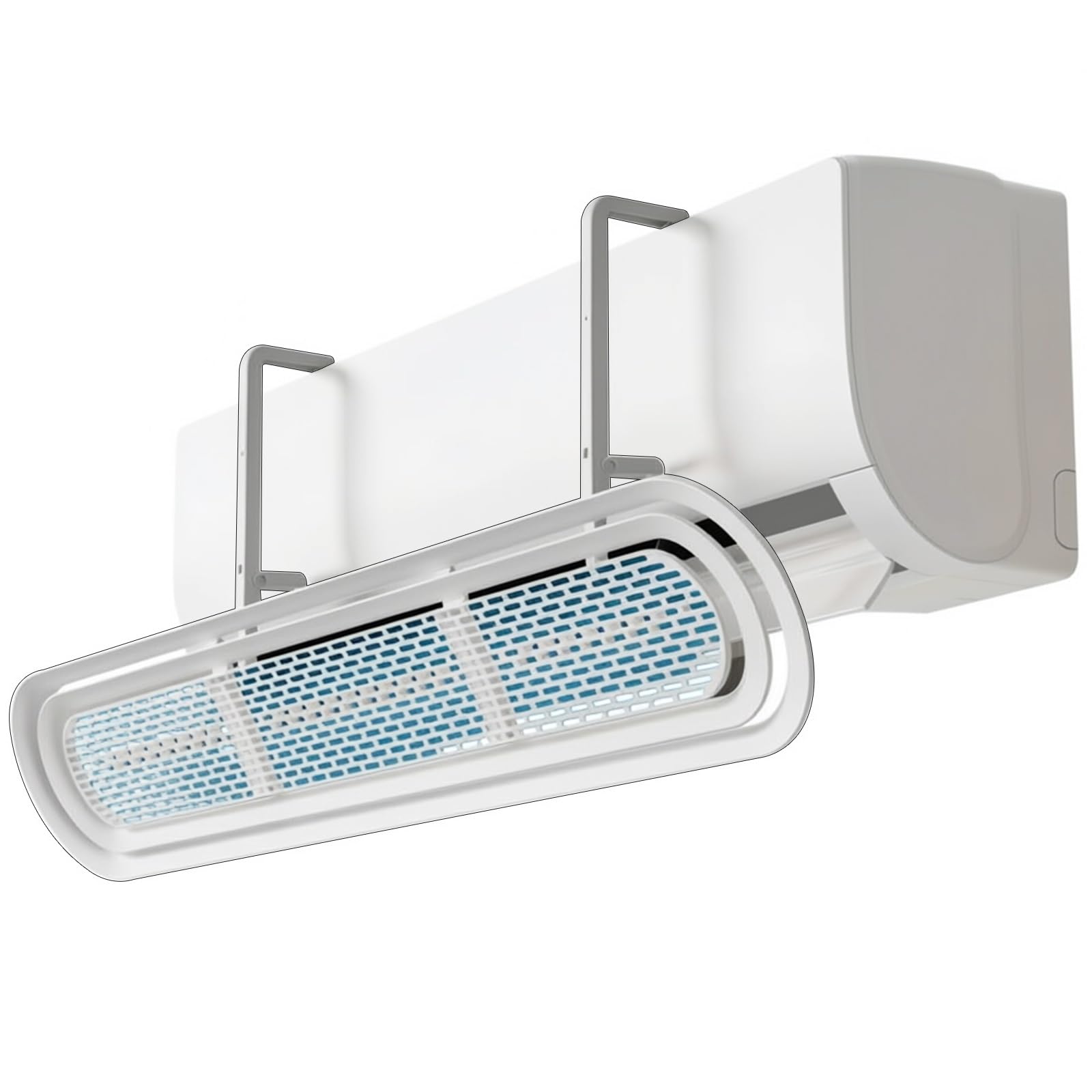 WUXTOKV Air Conditioner Deflector 35 in, AC Vent Deflector with Filter, ABS Plastic Hang, for Wall Mounted, 180° Swivel Panel