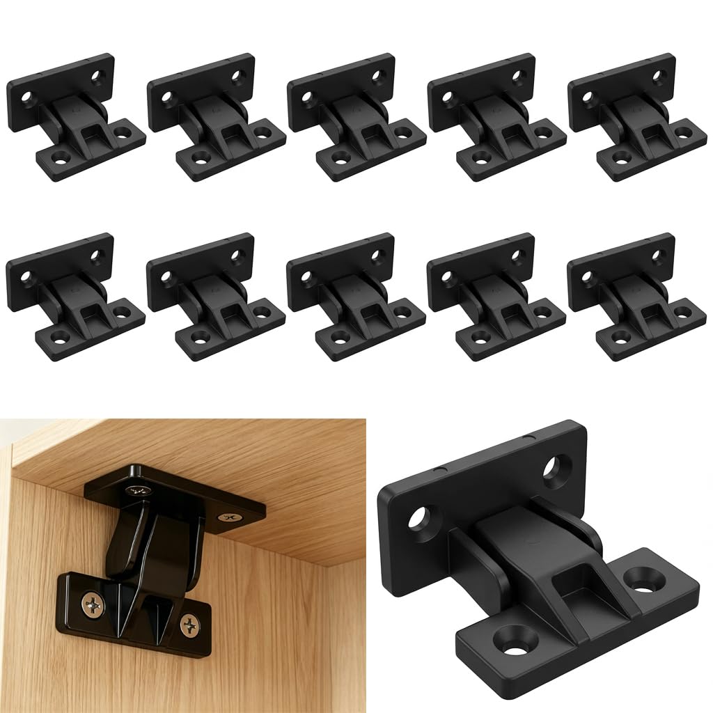 10 Pairs Keku Push in Plinth Fasteners Fittings Push in Panel Clips AS Fittings Press Fit Panel Clips Hidden Furniture Bath Panel Fixing ABS Quick Fit Board Connector for Kitchen Cabinets Wardrobe Bed