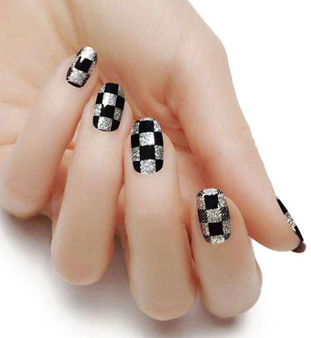 "Checkmate" Glitter Nail Polish Strips