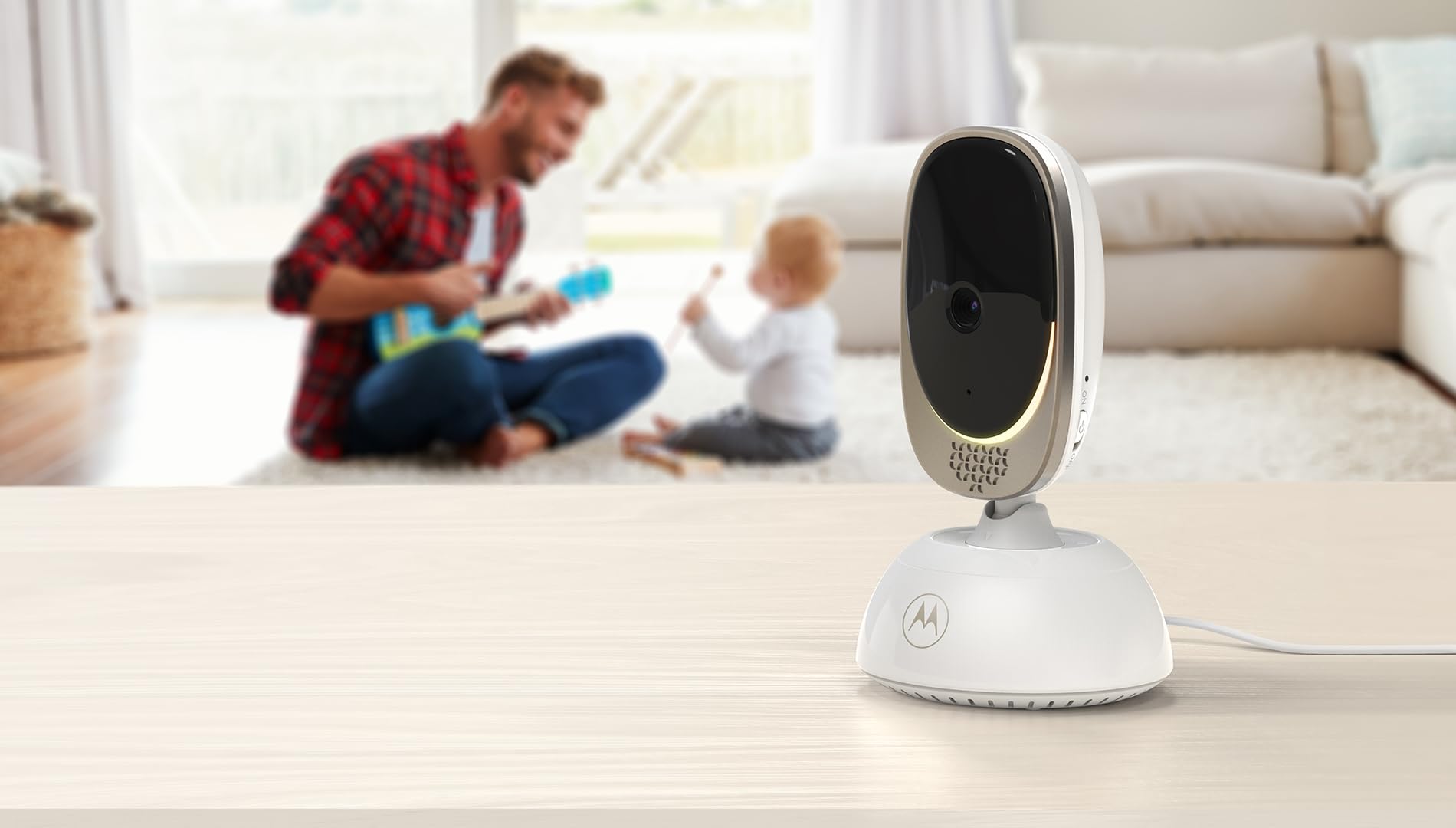 Motorola Nursery VM85 Monitor de Video Para bebé de 5 Pulgadas Wi-FI Con Luz de Estado de ánimo, conversación bidireccional, Luz Multicolor, transmisión 24 Horas