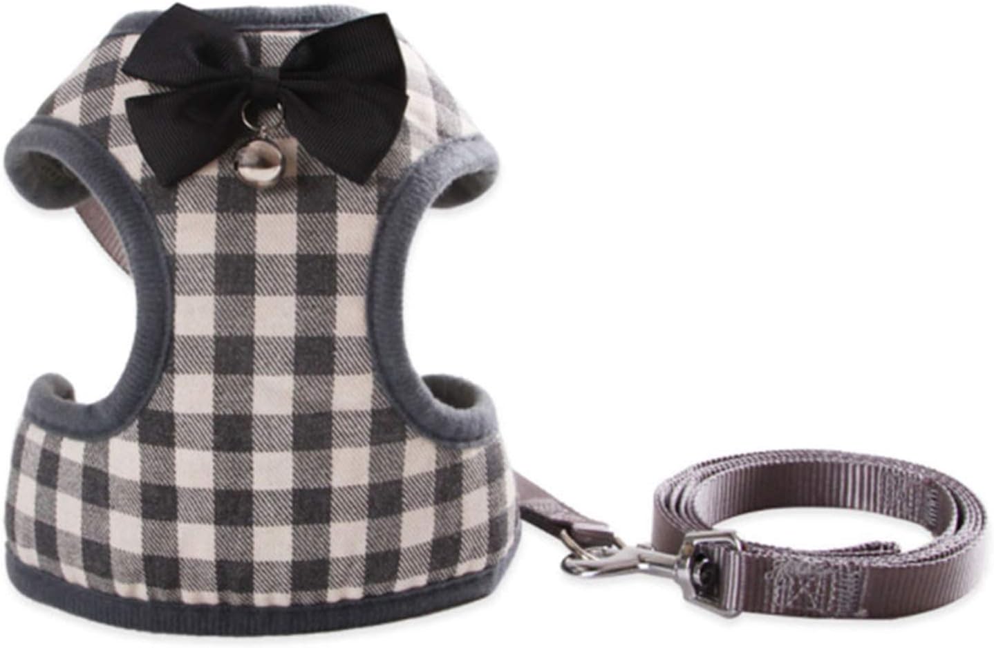 ANTOLE Mesh Padded Cute Dog Harness and Leash Set for Medium Large Dogs, Gray