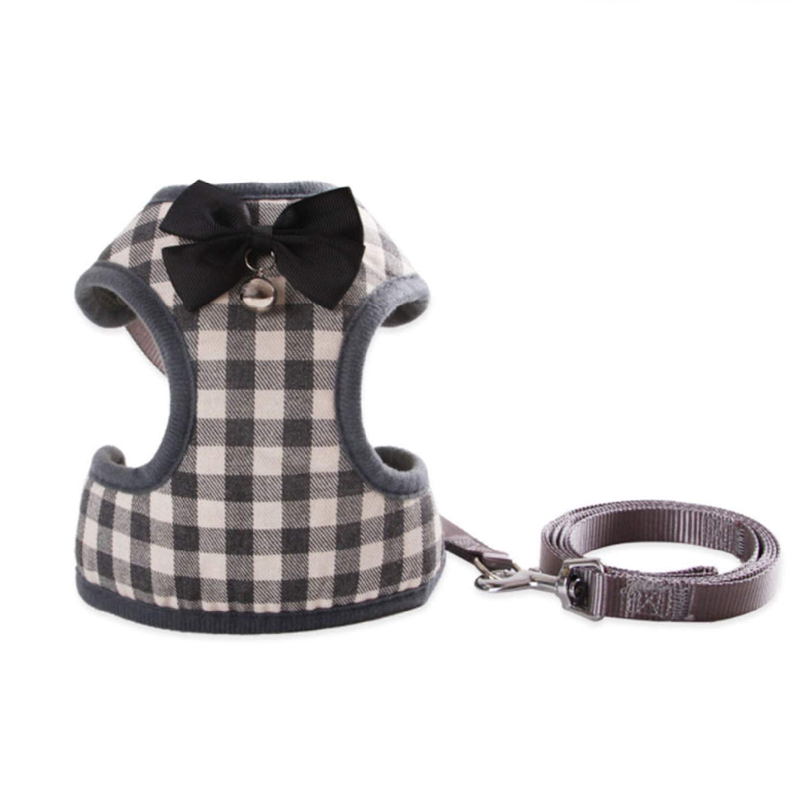 ANTOLE Mesh Padded Cute Dog Harness and Leash Set for Medium Large Dogs, Gray