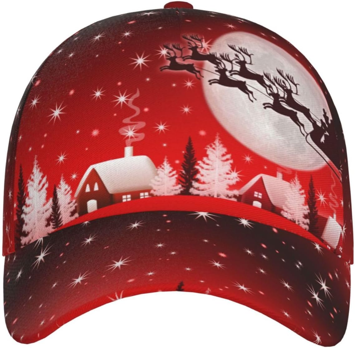 Funny Christmas Baseball Cap Adjustable Hat Xmas Snowflake Red Plaid Sun Cap for Men Women - Image 2