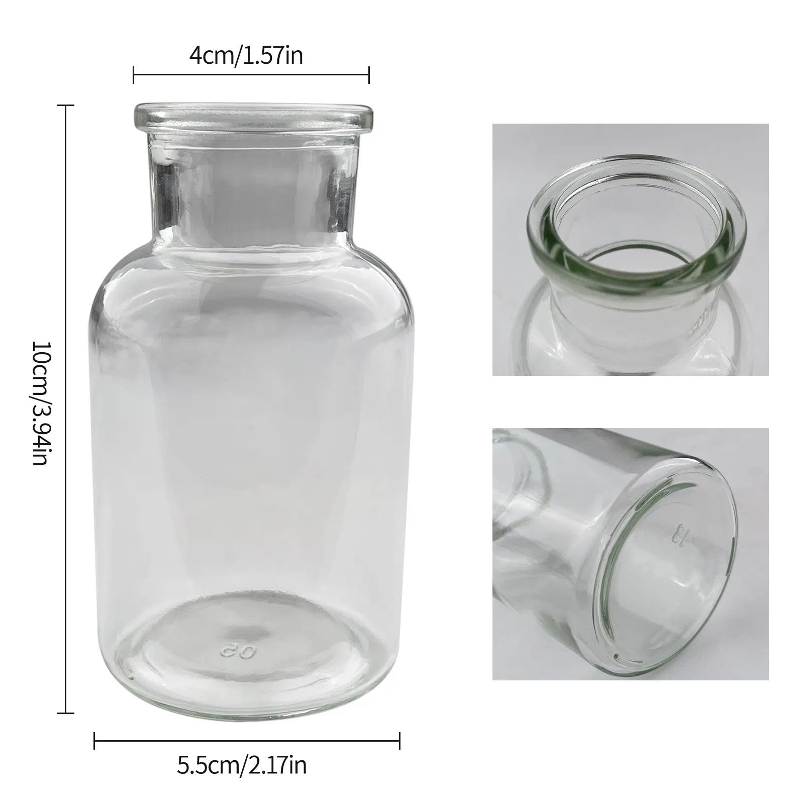 12 Mini Vasi Decorazione in Vetro,Moderni Trasparenti Vaso Minimalisti, Facile da Pulire, Per la disposizione dei fiori, Ideale Decorazione da Tavolo, Matrimonio, Ricevimento