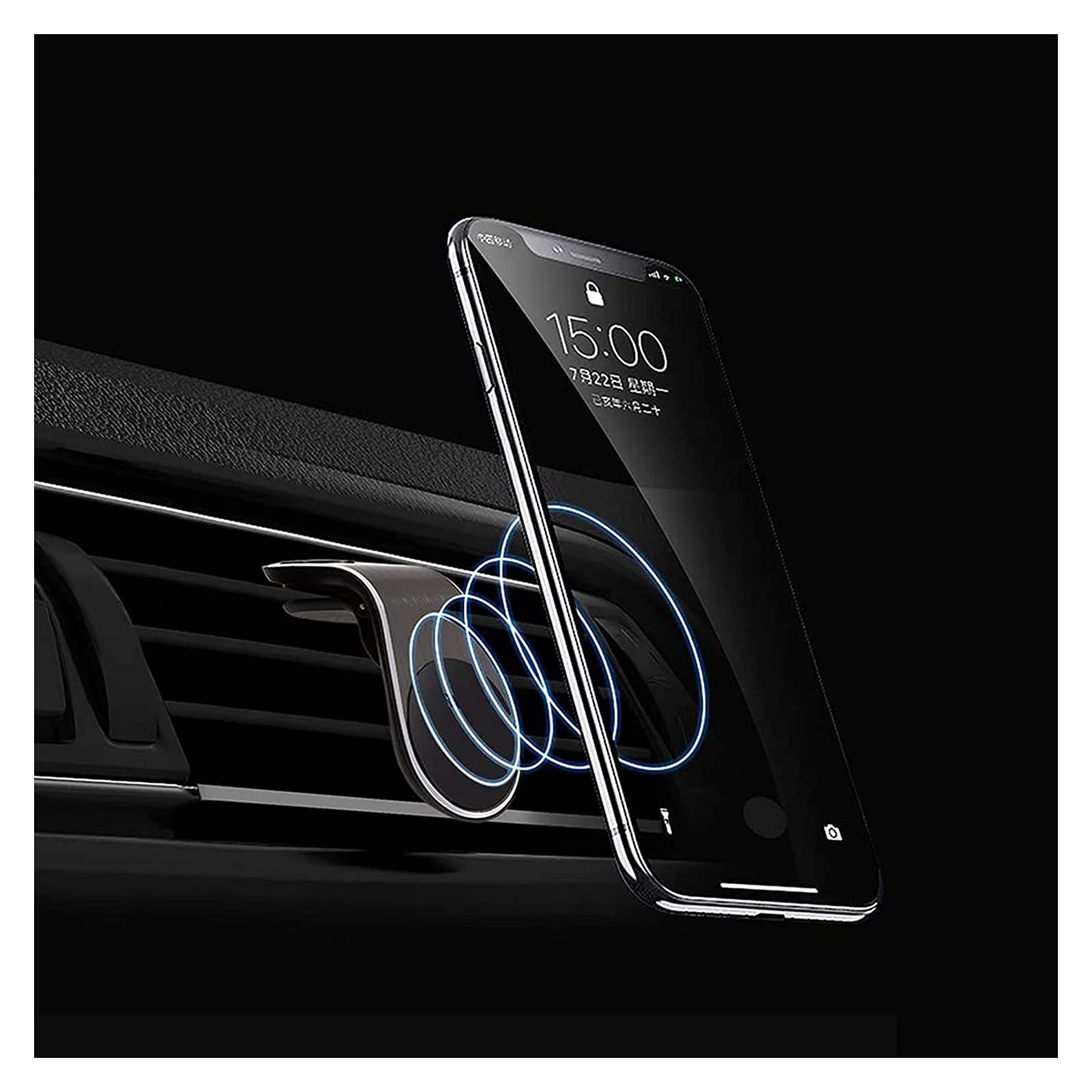 JJJ Samochodowy uchwyt na telefon do odpowietrzania powietrza, magnetyczny uchwyt na telefon komórkowy z klipsem do iPhone 11 Pro MAX/XR/XS MAX (kolor: szary)