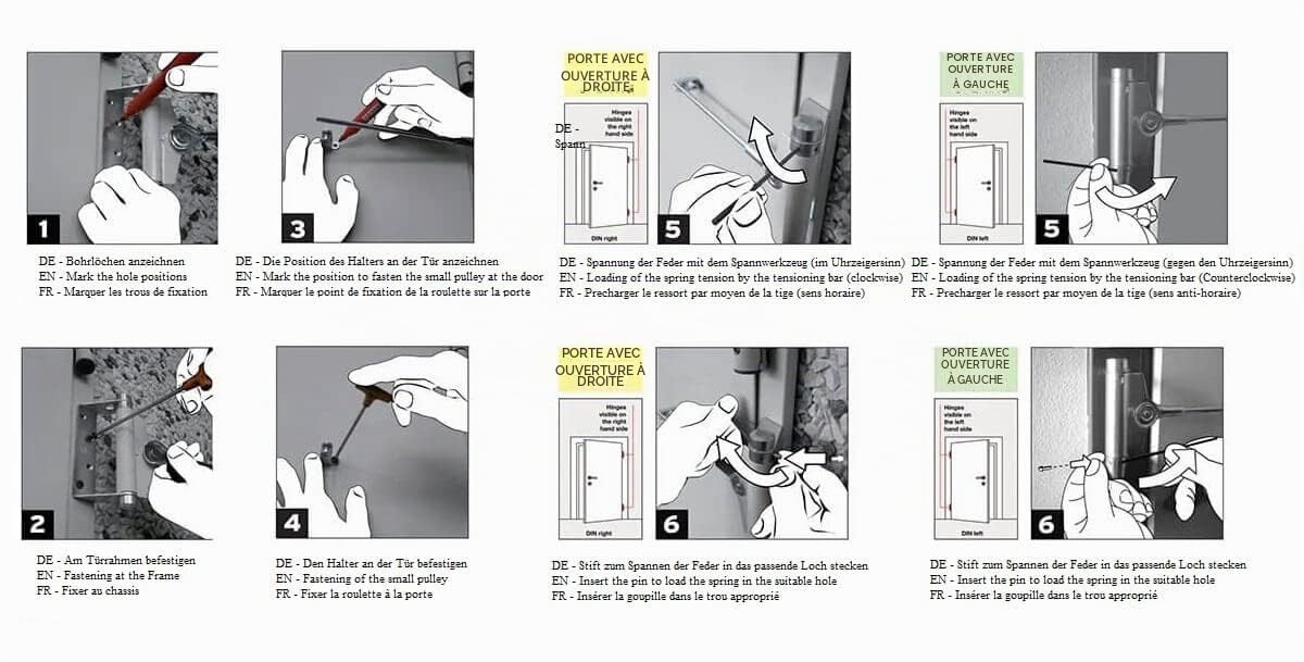 Gedotec Ferme-Porte Intérieure Automatique Avec Ressort | Force de Fermeture 60 kg | Acier Inoxydable | Pour Porte de Jardin