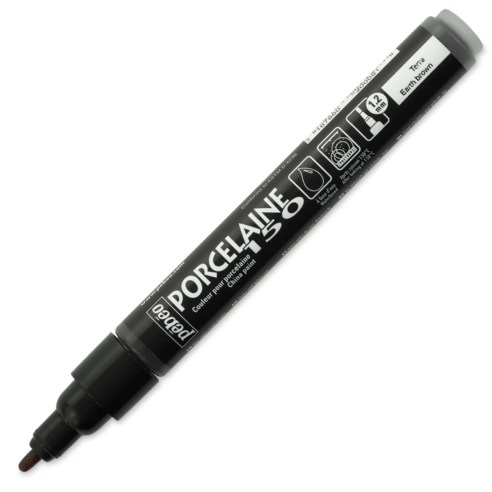 Pebeo 1-Piece Pebeo Porcelaine 150 China Paint Bullet Tip Marker, Earth Brown,Earth Brown