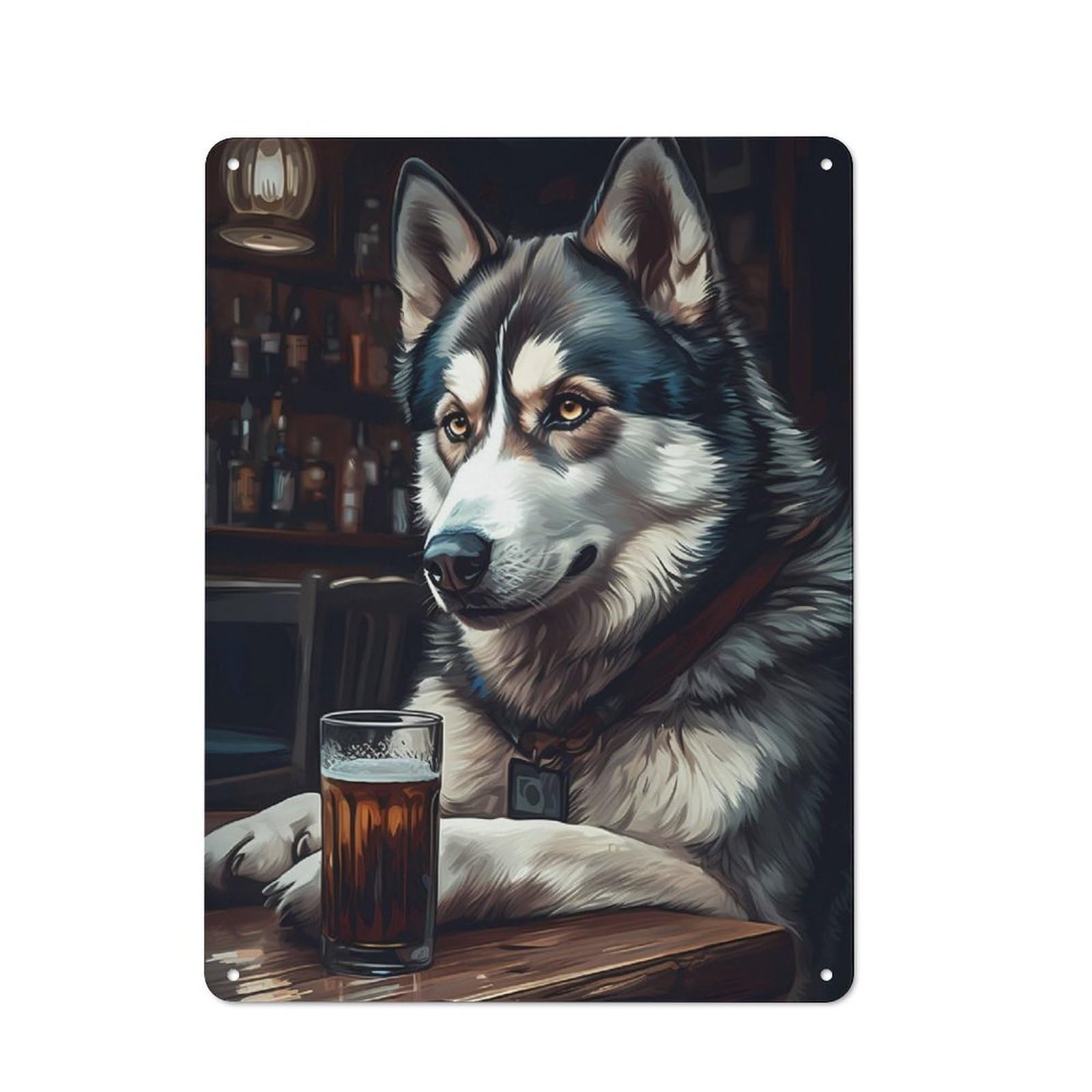 Junmoney Husky Beer For Garden Room Or Summerhouse, Retro Tin Sign 40X30cm, Suited To Wall Displays In Garden Rooms And Summerhouses