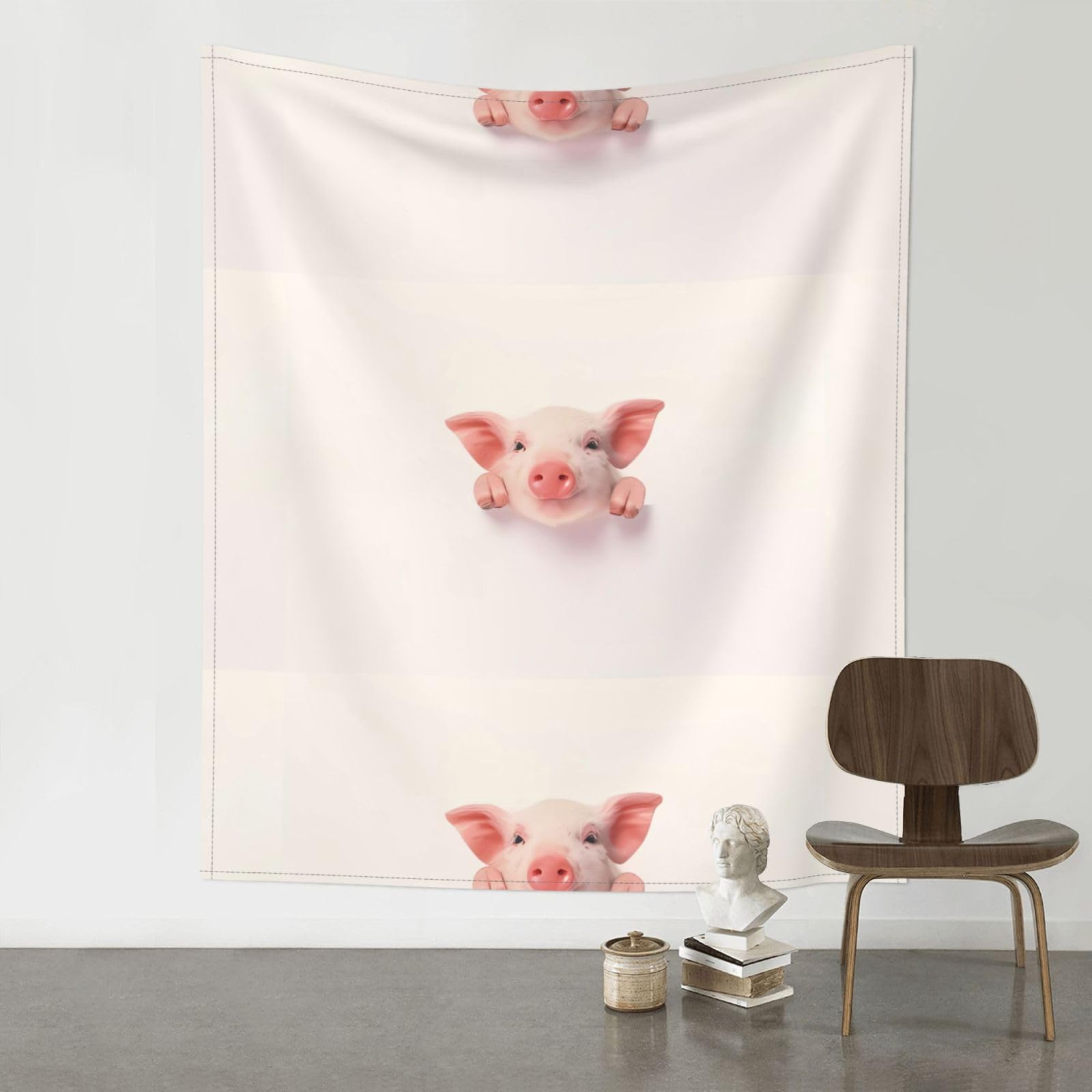 HJFCZH Cute Pig Prints Wall Tapestry 60x51in – Boho Decor Throw for Bedroom, Dorm, Beach Cover & Picnic Blanket