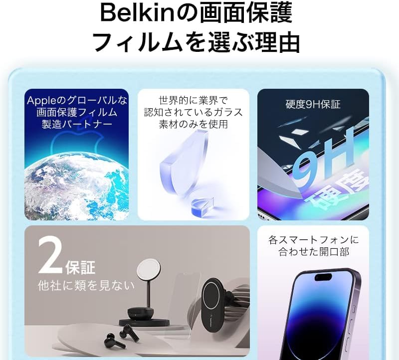 Apple iPhone 15 128GB ブルー 保護フィルム ケース付 iPhone15 フィルム 平面保護 ブルーライトカット 高光沢 透明