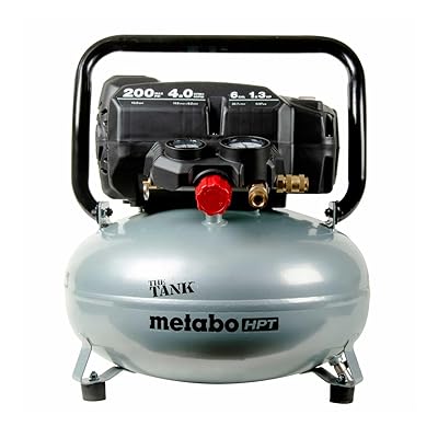 Metabo HPT Air Compressor, THE TANK, Portable Pancake Air Compressor 200 PSI, 6 Gallon Tank, Versatile for Use with Framing, Siding, Finish, Brad or Roofing Nailers, EC914S