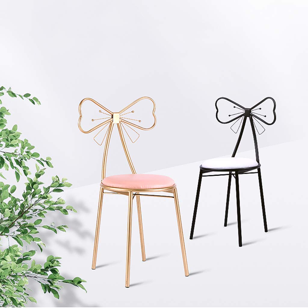 Petit Tabouret de Coiffeuse avec Dossier Noeud Papillon, Chaise de Petit Tabouret de Coiffeuse avec Dossier Noeud Papillon, Chaise de