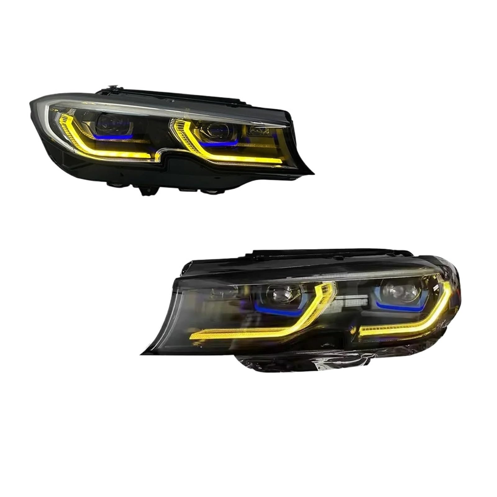 Fari Anteriori per BMW G20 G28 2019-2021, fendinebbia Gialli, luci diurne a LED, indicatori di direzione e luci Freno, Plug And Play.