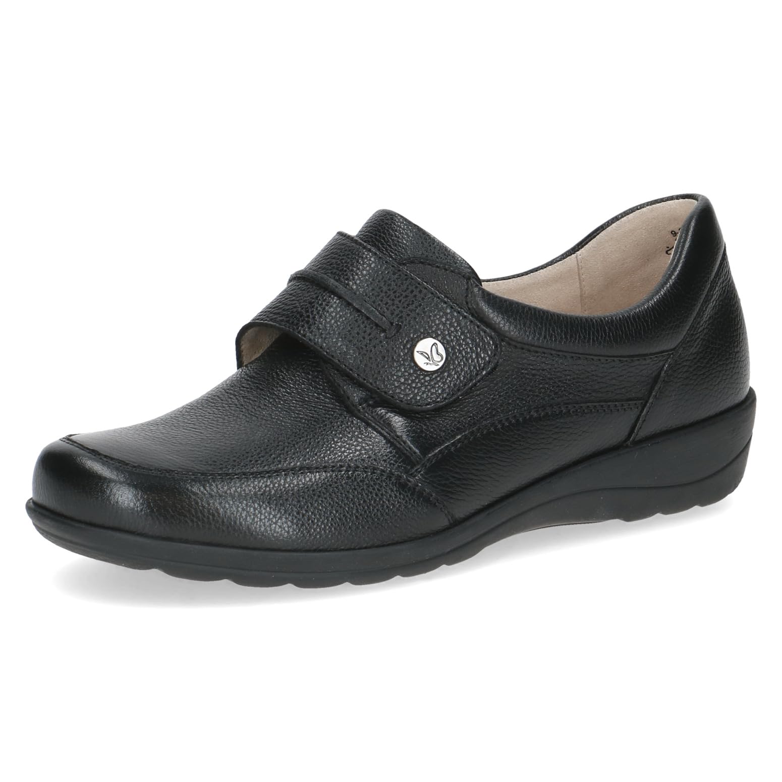 CAPRICE Comfort Women's Leather Loafers Extra Width H, Black (Black Nappa), 6.5 UK