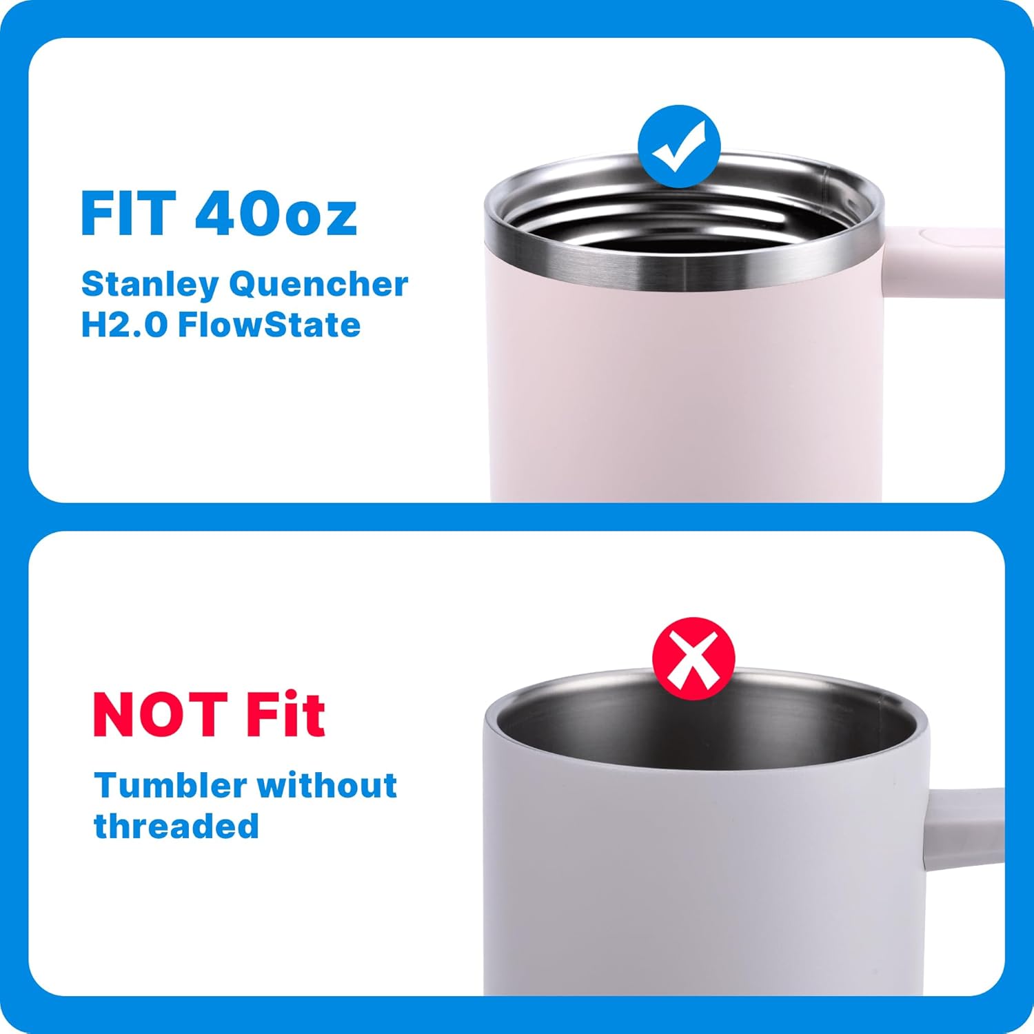 40oz Tumbler Lid Replacement for Stanley Quencher 40 oz, 2PCS Reusable 40oz Replacement Tumbler Cover Lid for Stanley Cup(Black 2 Pack) - Image 6