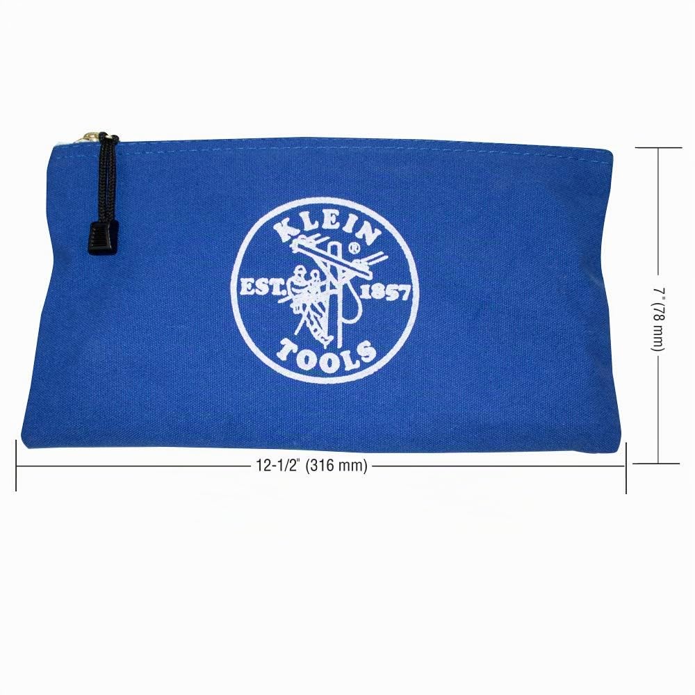 Klein Tools 5140 | Juego 4 bolsas lona No. 10 con cremallera | Colores surtidos | Cremalleras latón robustas | 31,8 × 17,8 × 1,8 cm | Para herramientas y accesorios